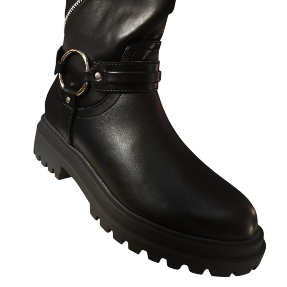 IDIFU Black Riding Boots With 2 In Platform Size 8.5 New in Box (035) - Picture 4 of 4